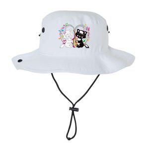 Cute Cat Kitty Playing Music Note Clef Musician Art Legacy Cool Fit Booney Bucket Hat