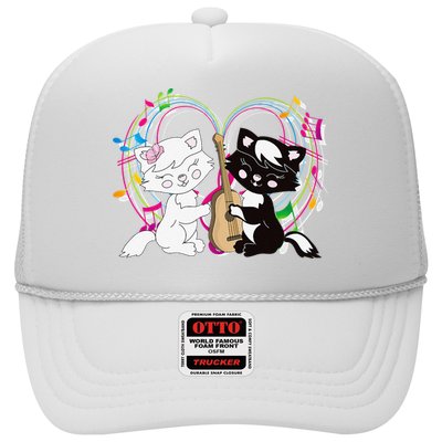 Cute Cat Kitty Playing Music Note Clef Musician Art Trucker Hat