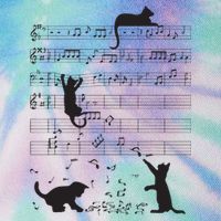 Cute Cat Kitty Playing Music Note Clef Musician Art Legacy Tie Dye Trucker Hat