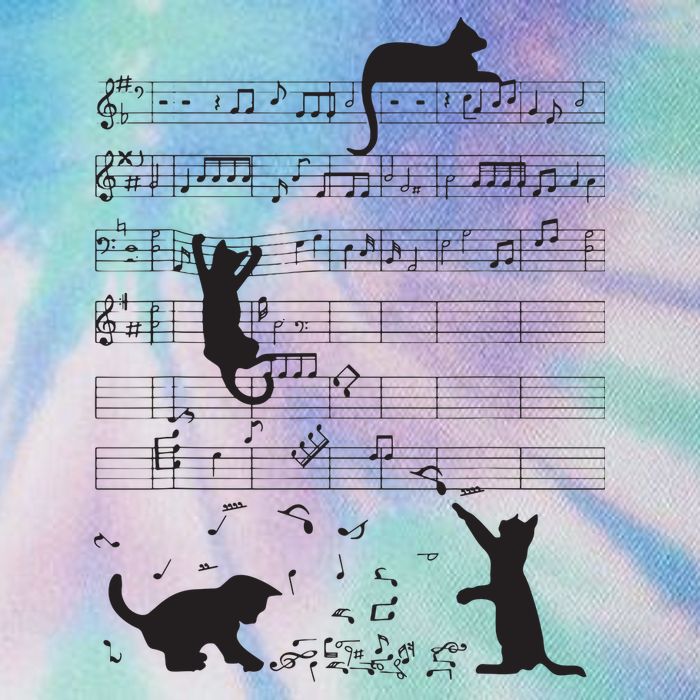 Cute Cat Kitty Playing Music Note Clef Musician Art Legacy Tie Dye Trucker Hat