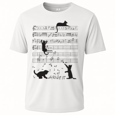 Cute Cat Kitty Playing Music Note Clef Musician Art Performance Shirt