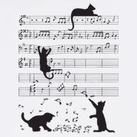 Cute Cat Kitty Playing Music Note Clef Musician Art Cooling Performance Crew T-Shirt
