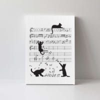 Cute Cat Kitty Playing Music Note Clef Musician Art Canvas