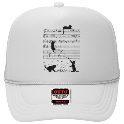Cute Cat Kitty Playing Music Note Clef Musician Art Trucker Hat