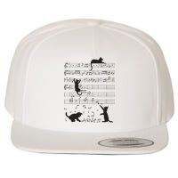 Cute Cat Kitty Playing Music Note Clef Musician Art Wool Snapback Cap