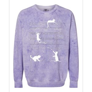 Cute Cat Kitty Playing Music Note Colorblast Crewneck Sweatshirt