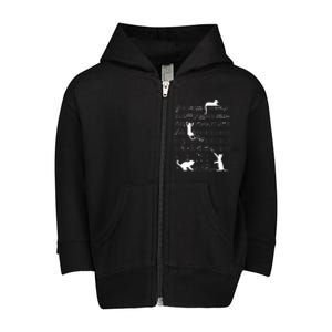 Cute Cat Kitty Playing Music Note Toddler Zip Fleece Hoodie