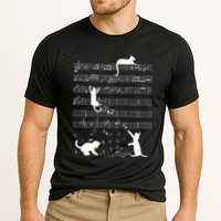 Cute Cat Kitty Playing Music Note Cooling Performance Crew T-Shirt