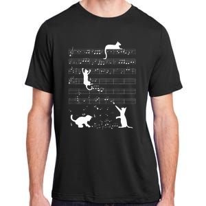 Cute Cat Kitty Playing Music Note Adult ChromaSoft Performance T-Shirt