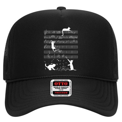 Cute Cat Kitty Playing Music Note Trucker Hat