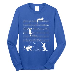 Cute Cat Kitty Playing Music Note Long Sleeve Shirt