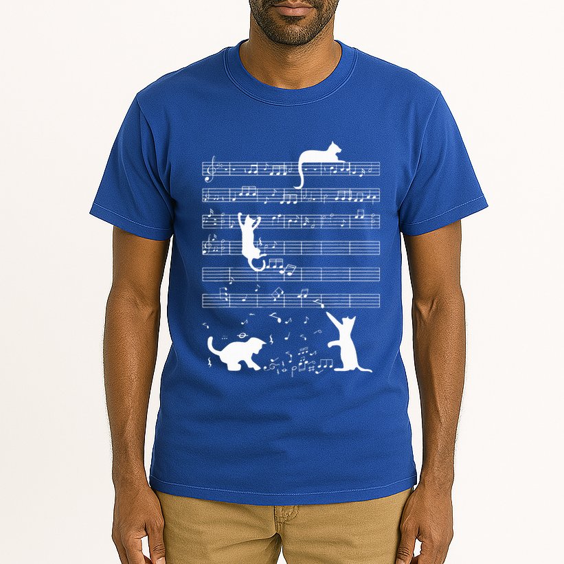 Cute Cat Kitty Playing Music Note Tall T-Shirt