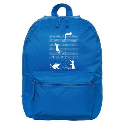 Cute Cat Kitty Playing Music Note 16 in Basic Backpack