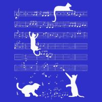 Cute Cat Kitty Playing Music Note 16 in Basic Backpack