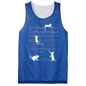 Cute Cat Kitty Playing Music Note Mesh Reversible Basketball Jersey Tank