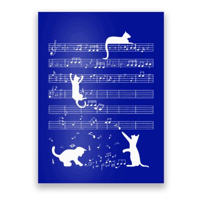 Cute Cat Kitty Playing Music Note Poster