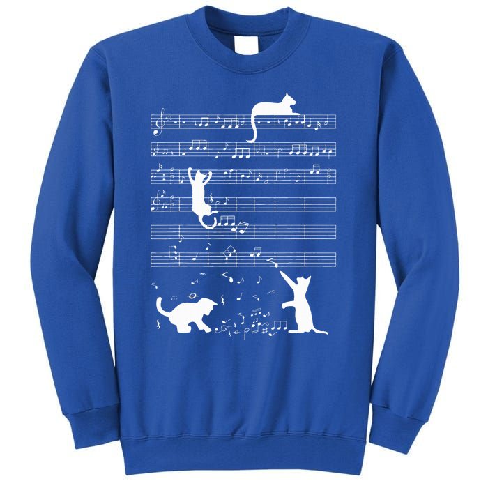 Cute Cat Kitty Playing Music Note Tall Sweatshirt