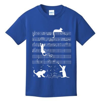Cute Cat Kitty Playing Music Note Kids T-Shirt