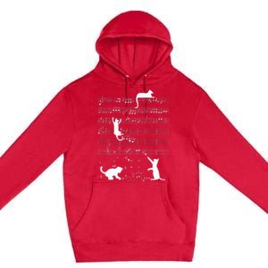 Cute Cat Kitty Playing Music Note Premium Pullover Hoodie