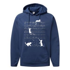 Cute Cat Kitty Playing Music Note Performance Fleece Hoodie