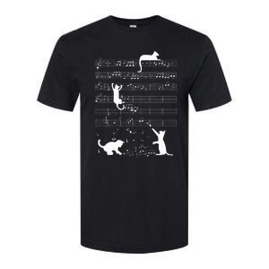 Cute Cat Kitty Playing Music Note Softstyle CVC T-Shirt