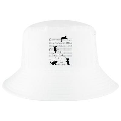 Cute Cat Kitty Playing Music Note Clef Musician Art Cool Comfort Performance Bucket Hat