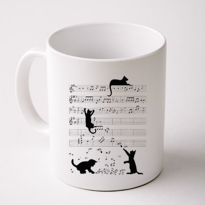 Cute Cat Kitty Playing Music Note Clef Musician Art Mug