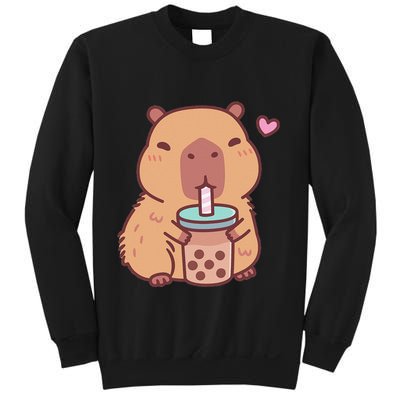 Cute Capybara Kawaii Anime Drinking Bubble Tea Lover Sweatshirt