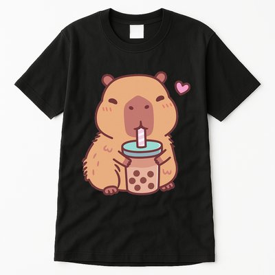 Cute Capybara Kawaii Anime Drinking Bubble Tea Lover Tall T-Shirt