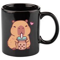 Cute Capybara Kawaii Anime Drinking Bubble Tea Lover 11oz C Handle Ceramic Mug