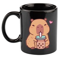 Cute Capybara Kawaii Anime Drinking Bubble Tea Lover 11oz C Handle Ceramic Mug