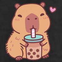 Cute Capybara Kawaii Anime Drinking Bubble Tea Lover 11oz C Handle Ceramic Mug
