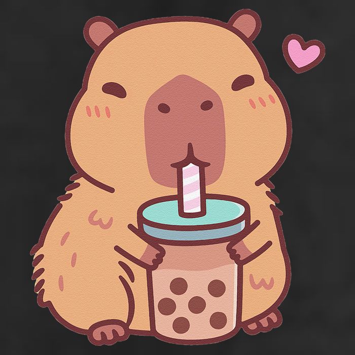 Cute Capybara Kawaii Anime Drinking Bubble Tea Lover 11oz C Handle Ceramic Mug