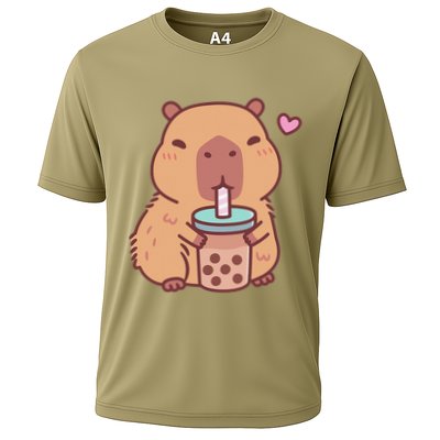 Cute Capybara Kawaii Anime Drinking Bubble Tea Lover Performance Shirt