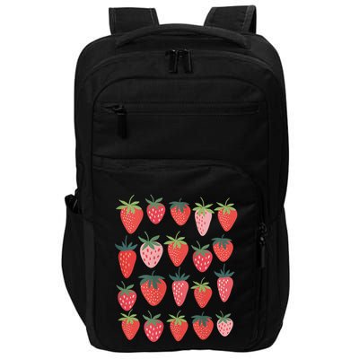 Cute Cottagecore Kawaii Strawberry Aesthetic Strawberries Impact Tech Backpack