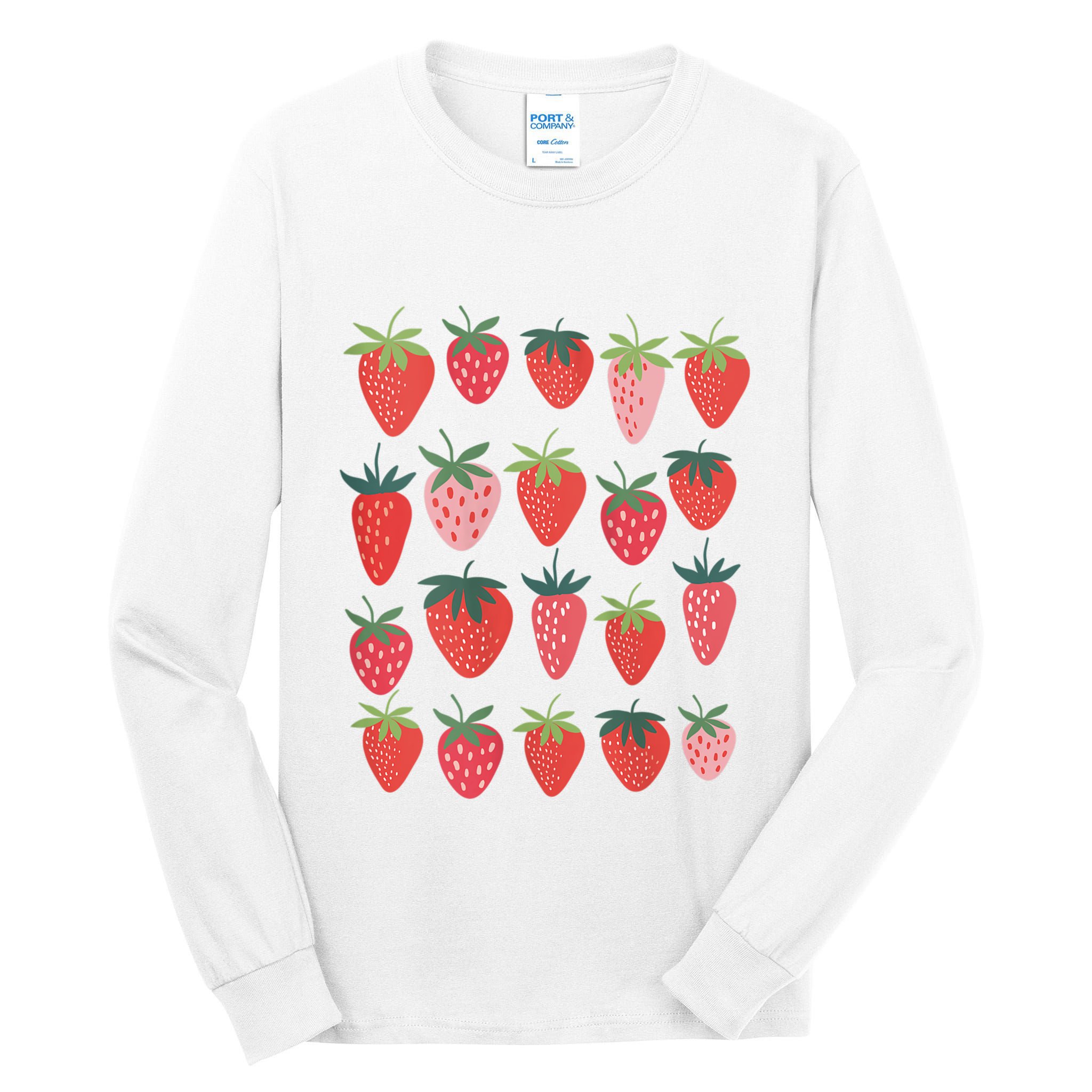 Cute Cottagecore Kawaii Strawberry Aesthetic Strawberries Tall Long Sleeve T-Shirt