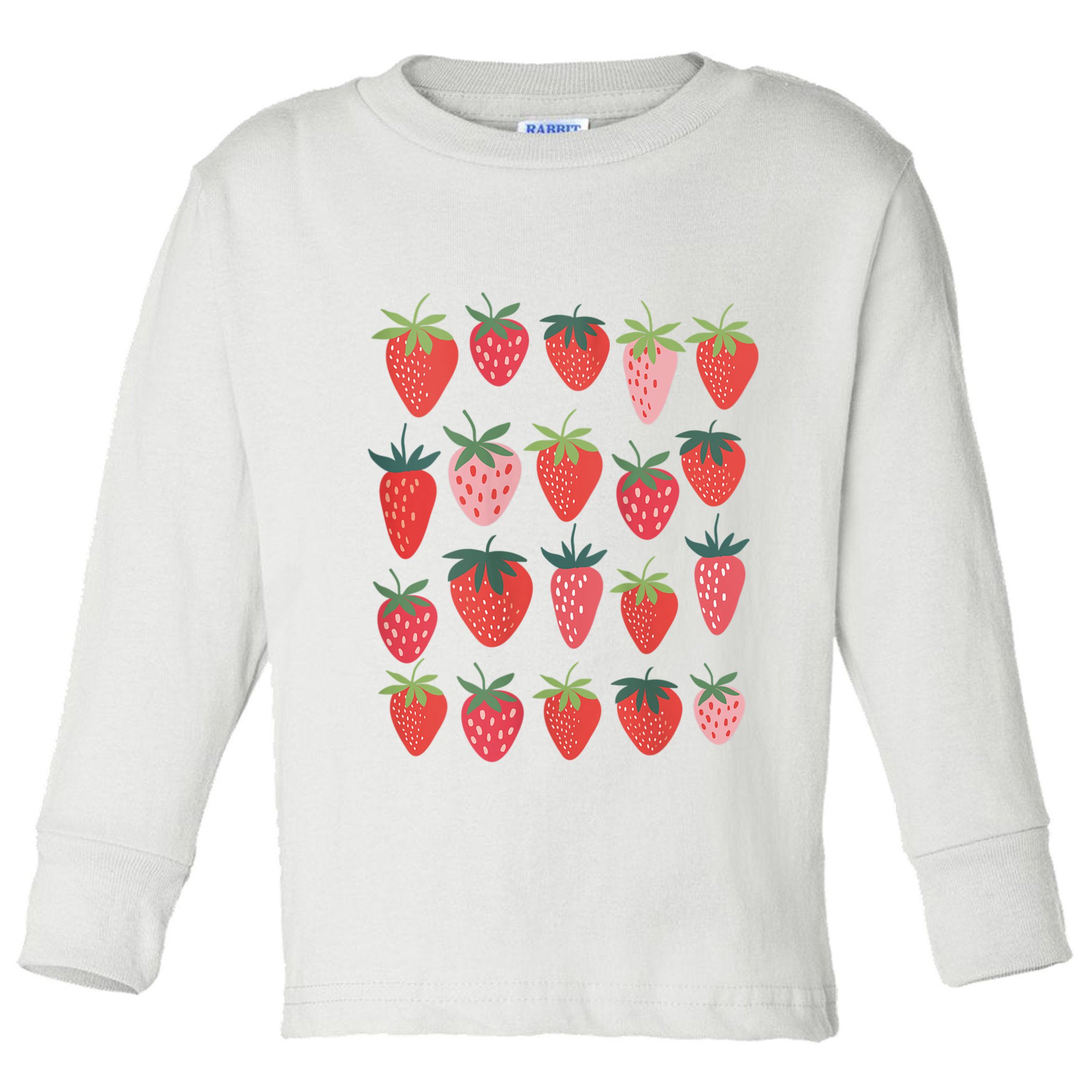 Cute Cottagecore Kawaii Strawberry Aesthetic Strawberries Toddler Long Sleeve Shirt