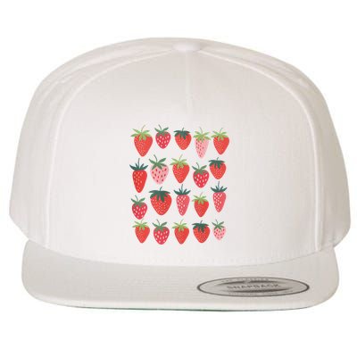 Cute Cottagecore Kawaii Strawberry Aesthetic Strawberries Wool Snapback Cap