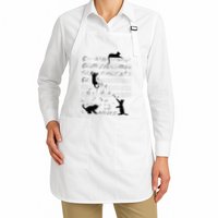 Cute Cat Kitty Playing Music Note Clef Musician Art Apron