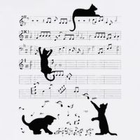 Cute Cat Kitty Playing Music Note Clef Musician Art Bucket Hat