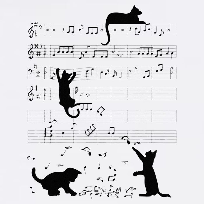 Cute Cat Kitty Playing Music Note Clef Musician Art Bucket Hat