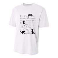 Cute Cat Kitty Playing Music Note Clef Musician Art Youth Performance Sprint T-Shirt