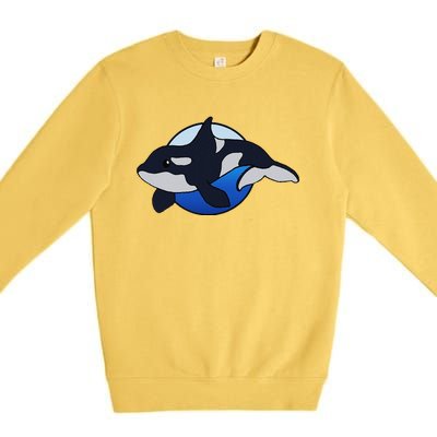 Cute Cartoon Killer Whale For Animal Lovers And Enthusiasts Premium Crewneck Sweatshirt