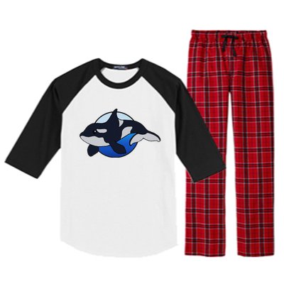 Cute Cartoon Killer Whale For Animal Lovers And Enthusiasts Raglan Sleeve Pajama Set