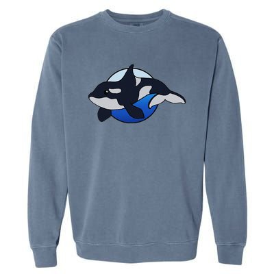 Cute Cartoon Killer Whale For Animal Lovers And Enthusiasts Garment-Dyed Sweatshirt