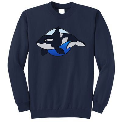 Cute Cartoon Killer Whale For Animal Lovers And Enthusiasts Tall Sweatshirt