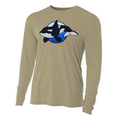 Cute Cartoon Killer Whale For Animal Lovers And Enthusiasts Cooling Performance Long Sleeve Crew