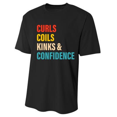 Curls Coils Kinks And Confidence Gift Performance Sprint T-Shirt