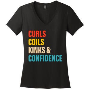 Curls Coils Kinks And Confidence Gift Women's V-Neck T-Shirt