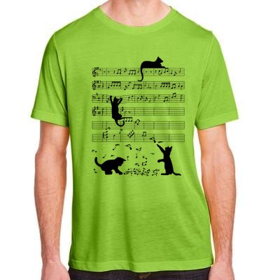 Cute Cat Kitty Playing Music Gift Clef Piano Musician Art Gift Adult ChromaSoft Performance T-Shirt